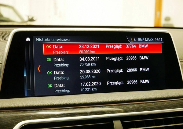 BMW Seria 7 cena 149900 przebieg: 100000, rok produkcji 2018 z Przysucha małe 781